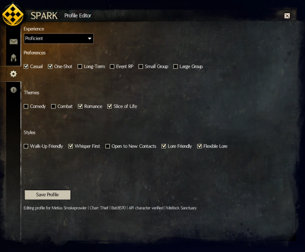 SPARK Editor's Preferences Window